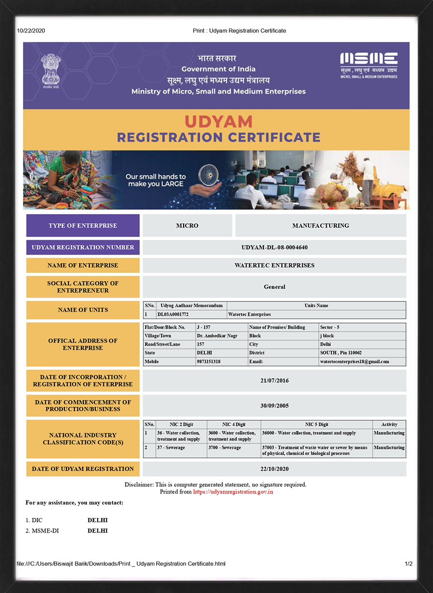 UDYAM Registration Certificate