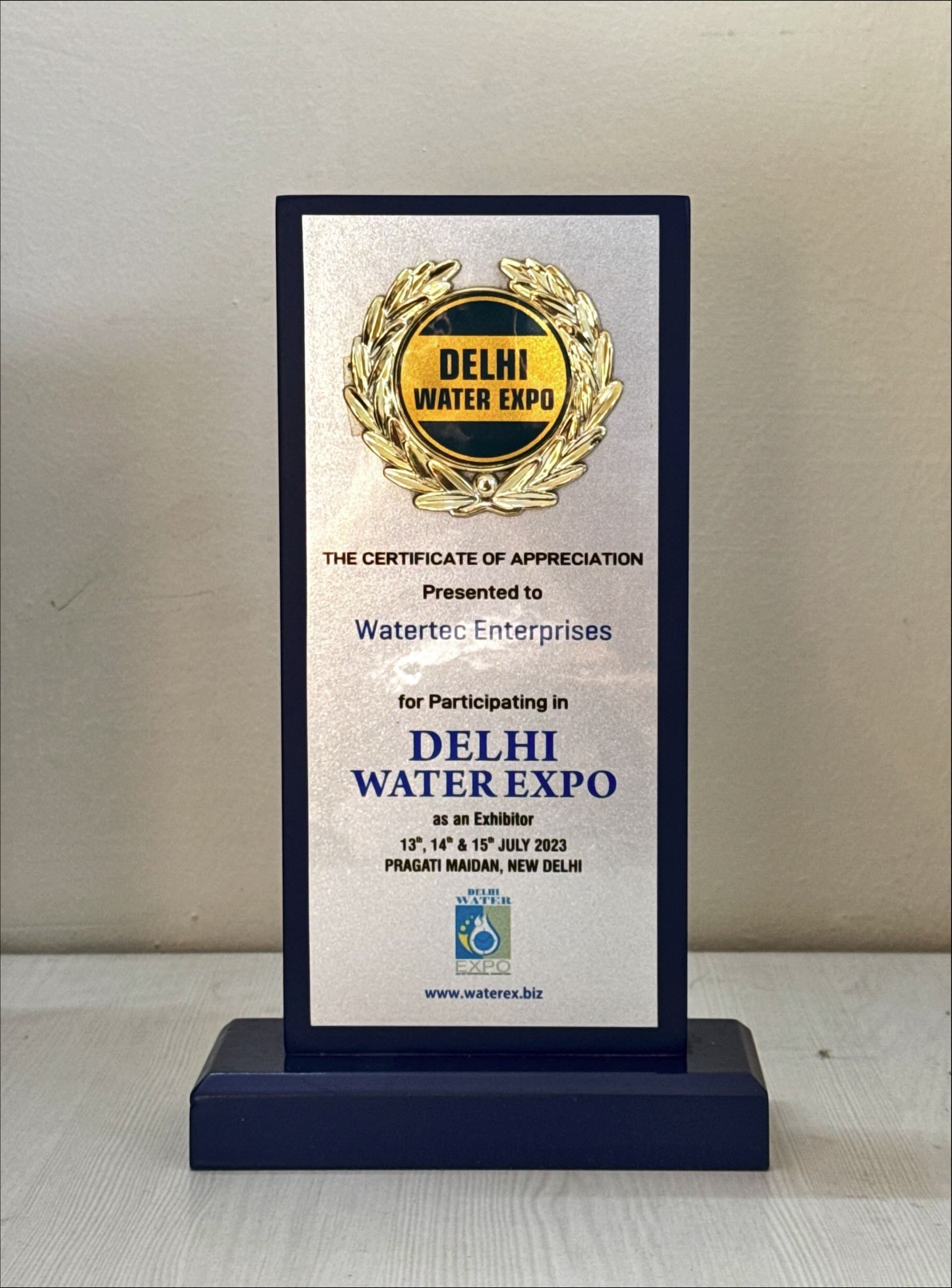 Certificate of Appreciation as an Exhibitor