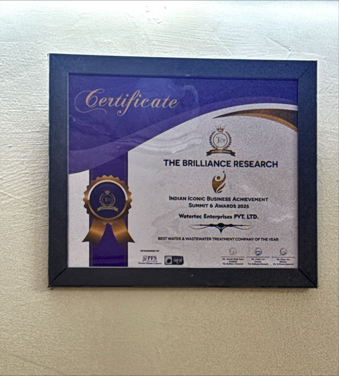 Certificate for The ICONIC BUSINESS ACHIEVEMENT SUMMIT & AWARDS 2025